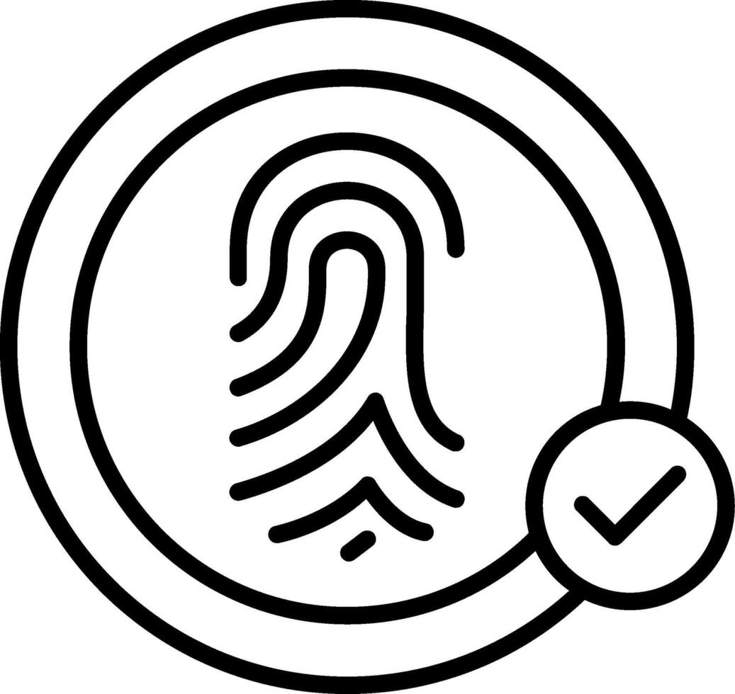 Biometric Recognition Line Icon vector
