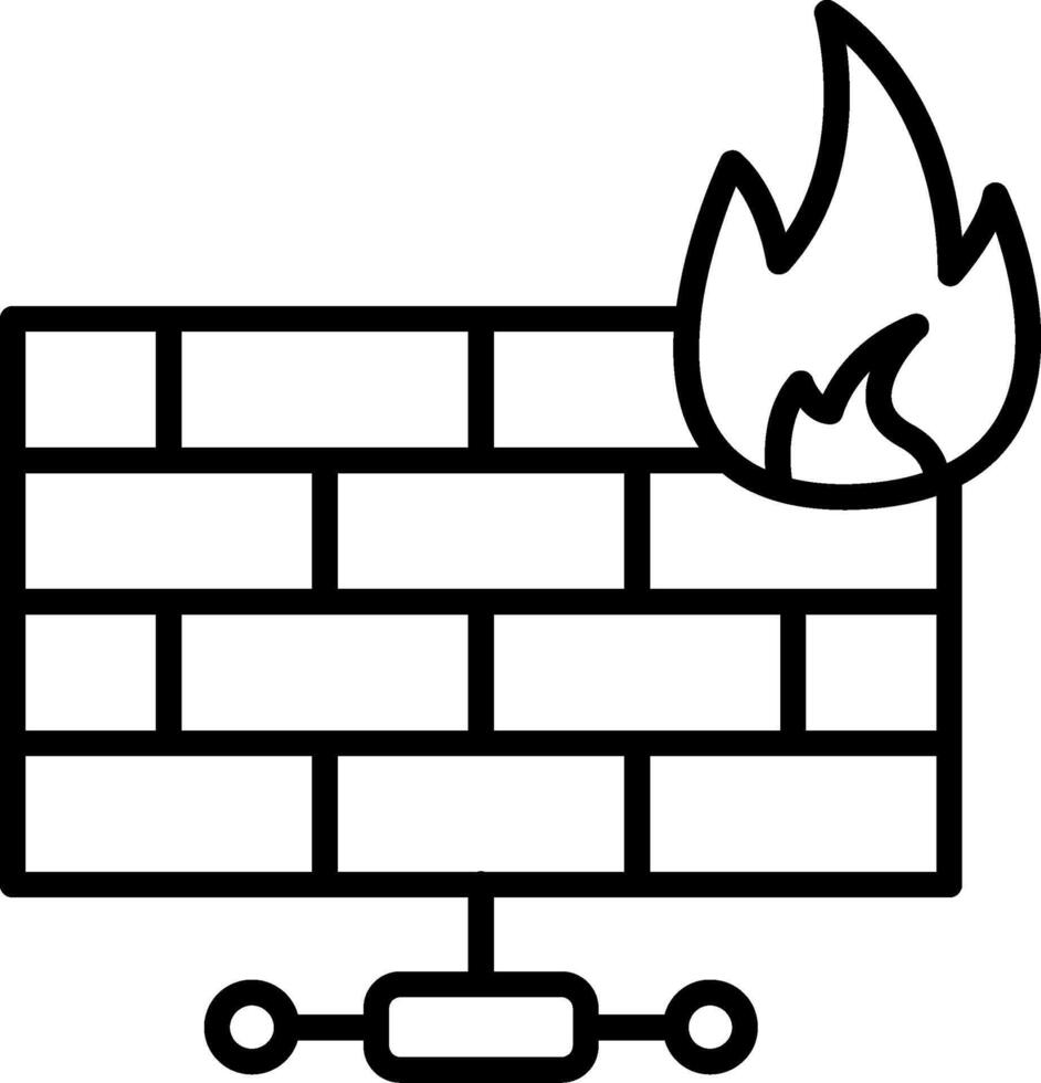 Firewall Line Icon vector