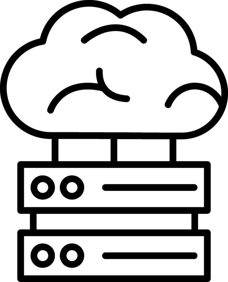 Cloud Server Line Icon vector