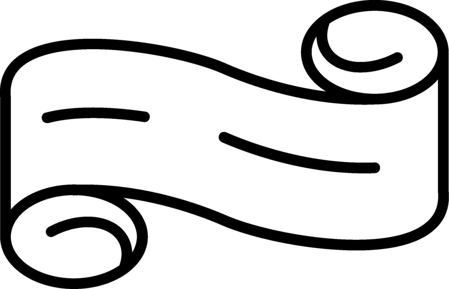 Folded Ribbon Line Icon vector