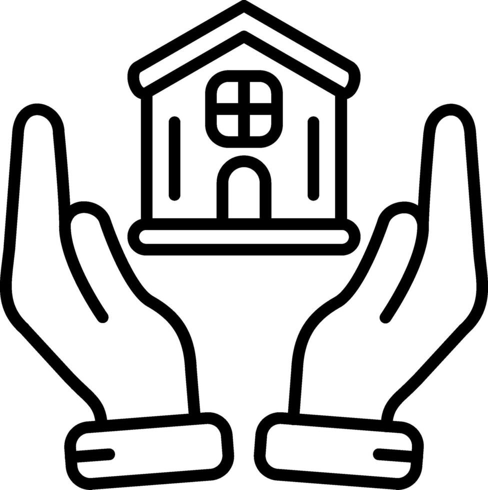 Property Insurance Line Icon vector