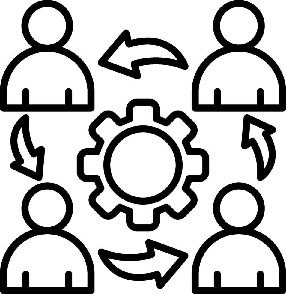 Teamwork Line Icon vector