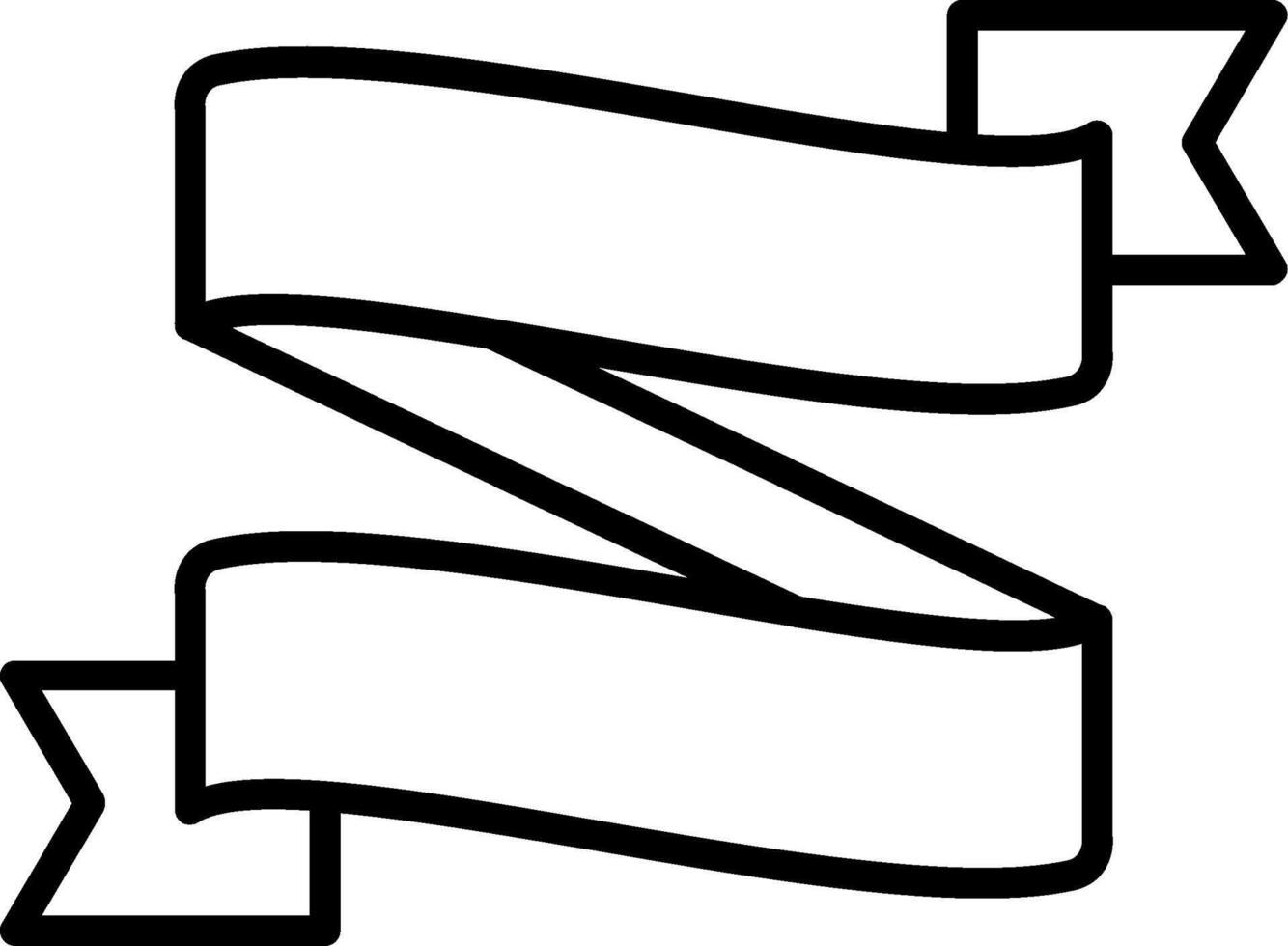 Ribbon Folds Line Icon vector