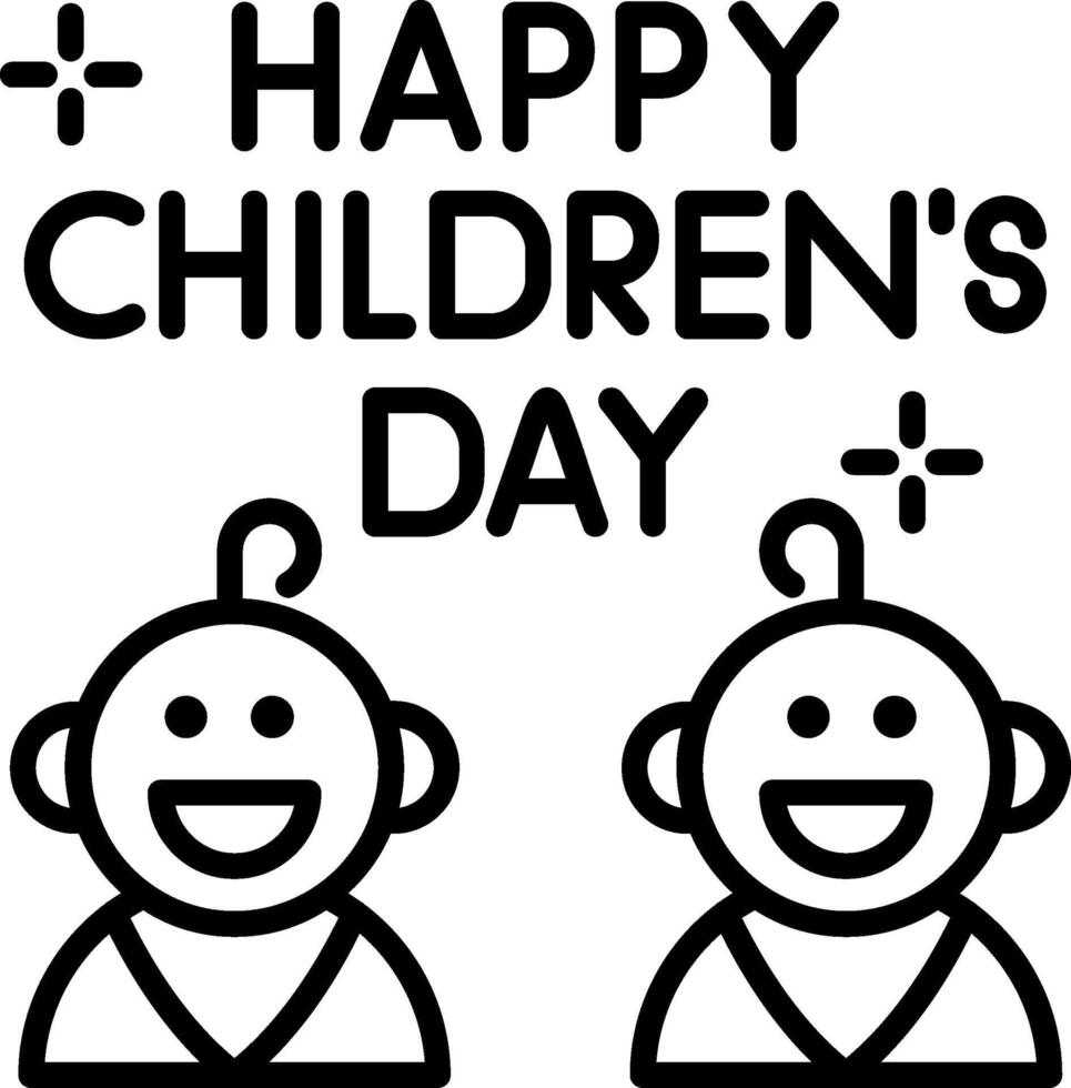 Childrens Day Line Icon vector