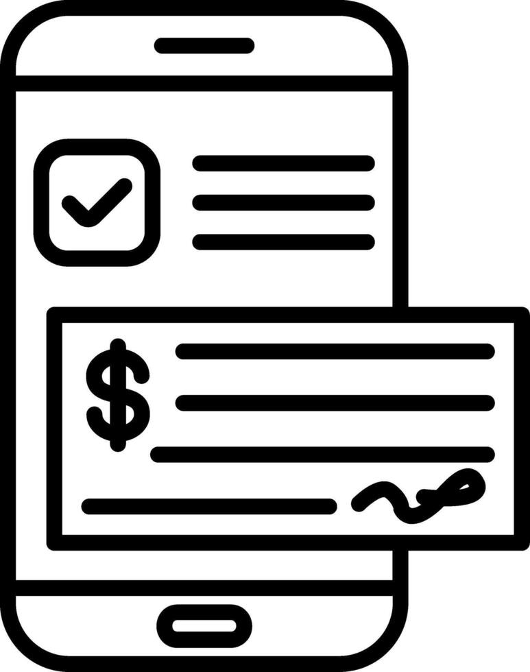 Paycheck Line Icon vector