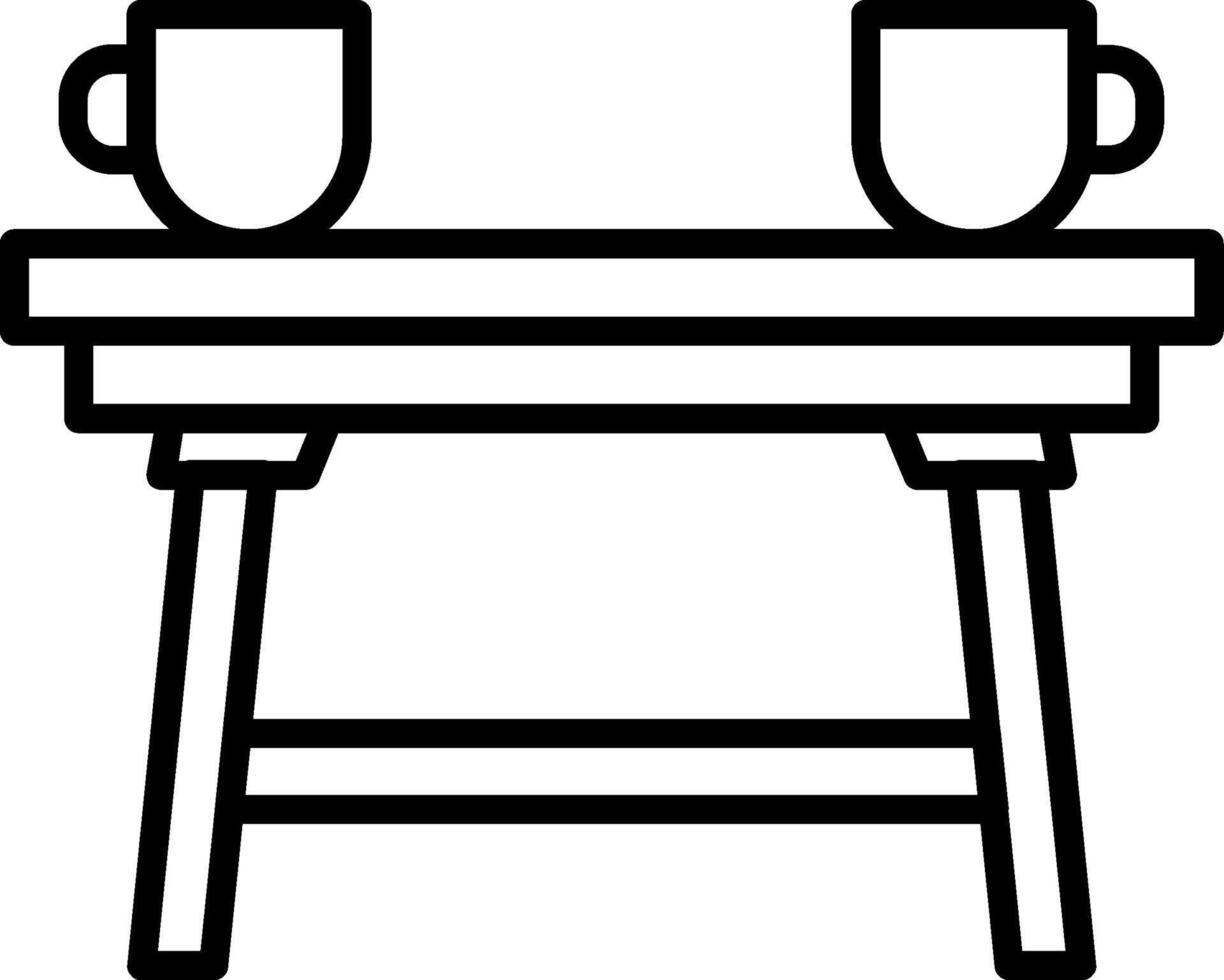Coffee Table Line Icon vector