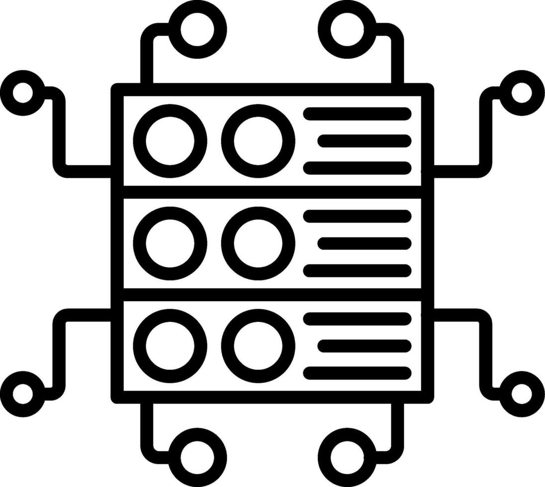 Technology Integration Line Icon vector