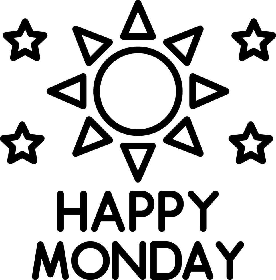 Monday Line Icon vector