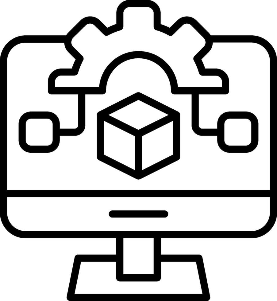 Algorithm Line Icon vector