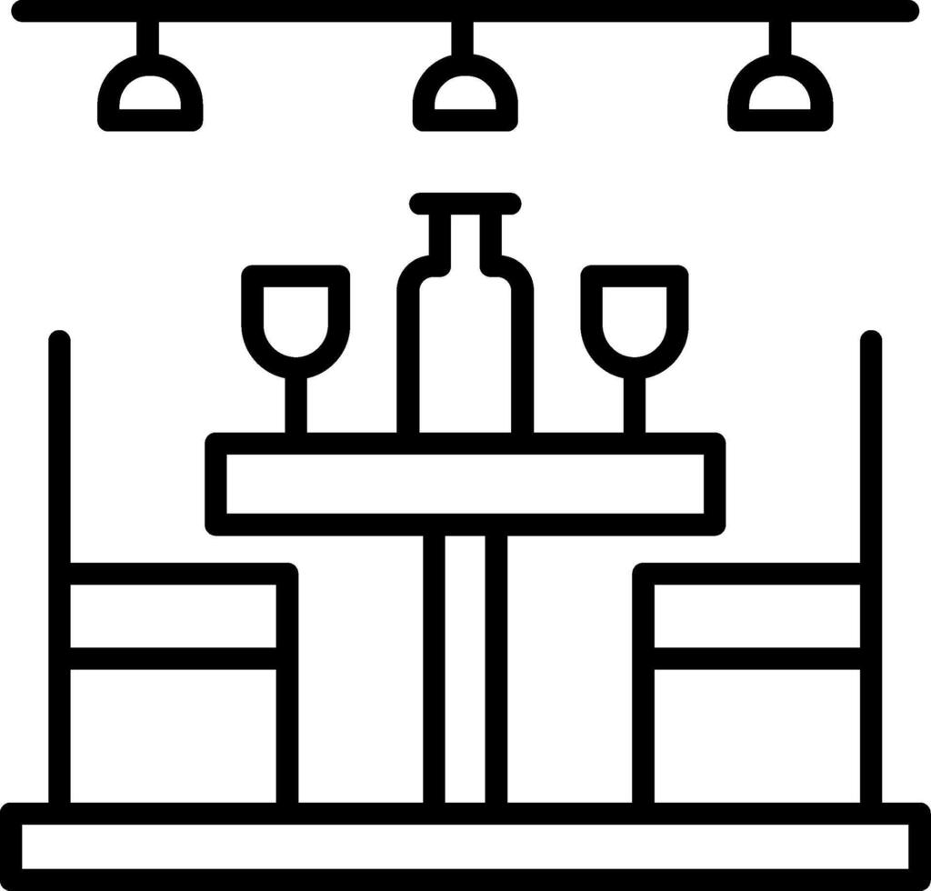 Dining Table Line Icon vector