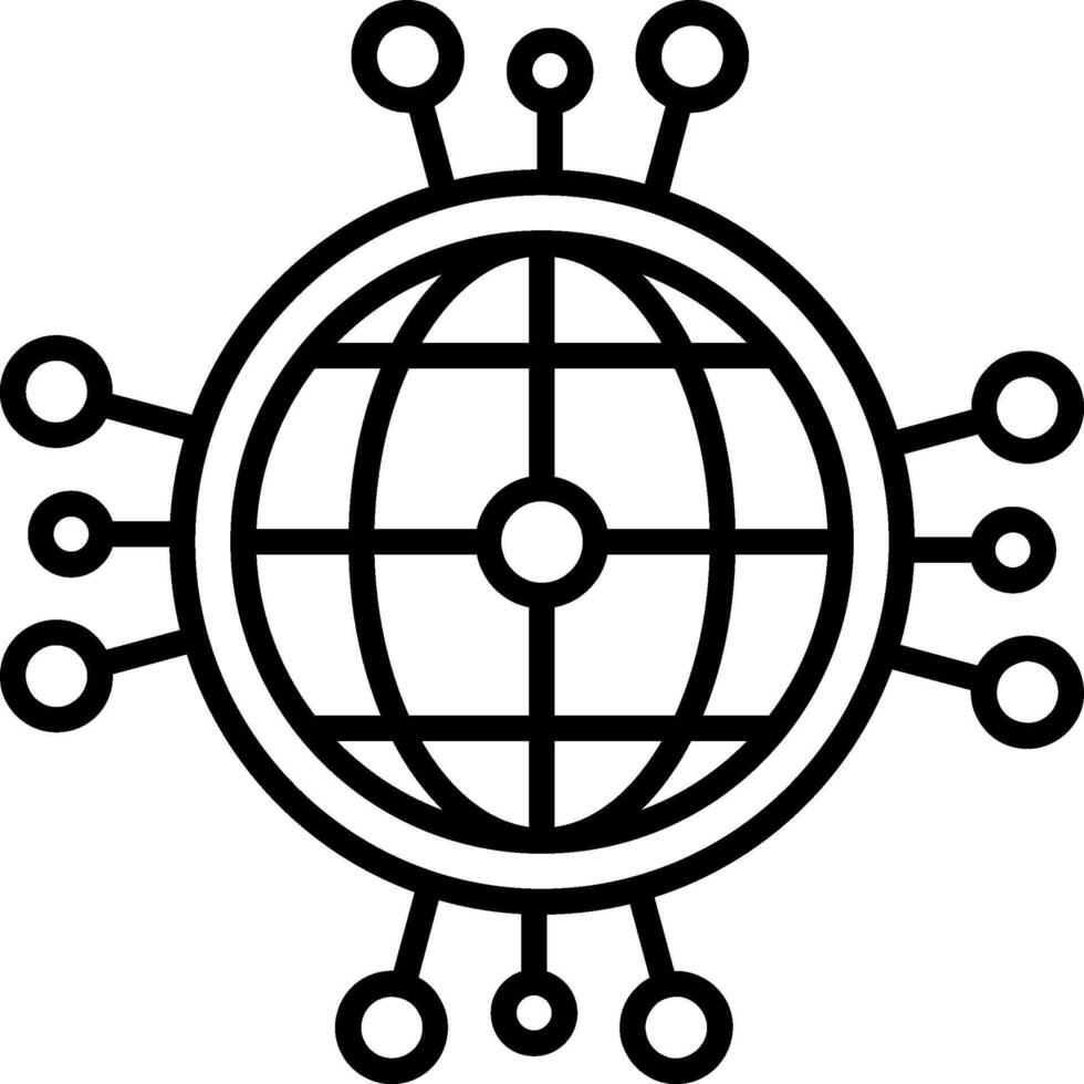 Global Network Line Icon vector