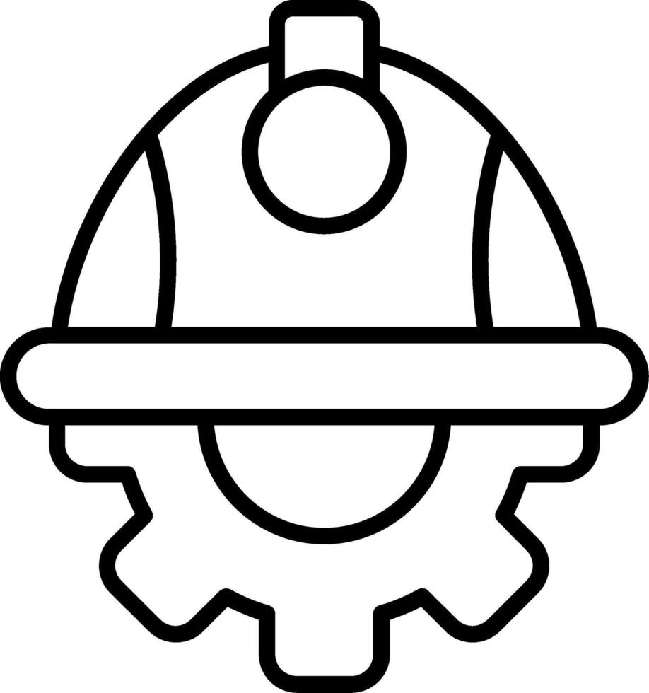 Helmet Line Icon vector