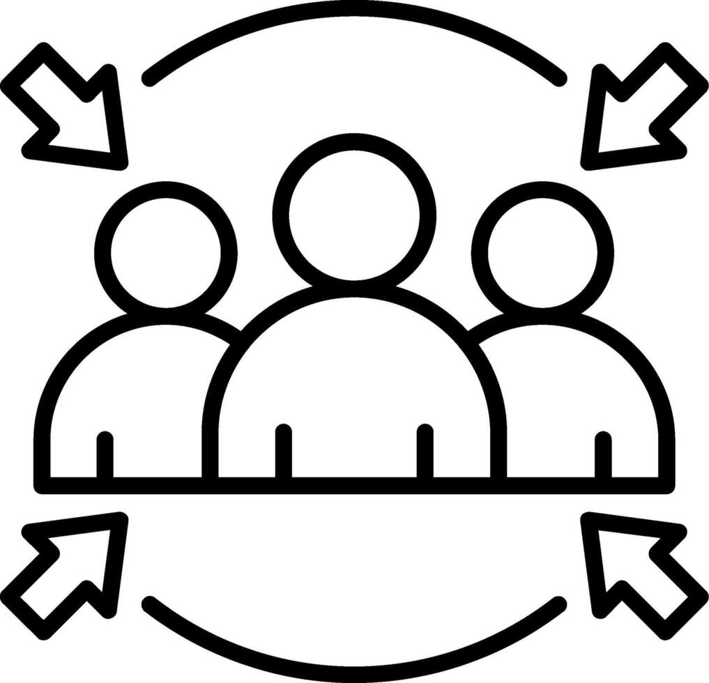 Team Line Icon vector