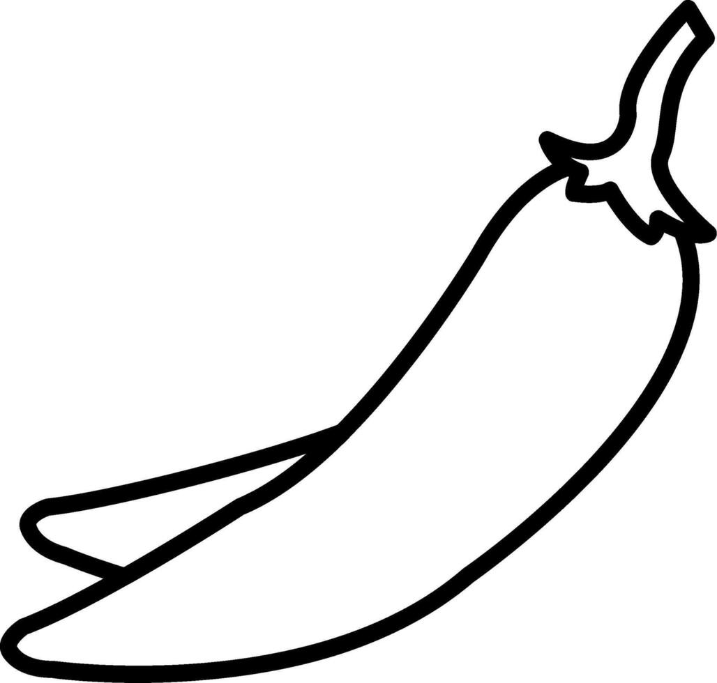 Yellow Chili Pepper Line Icon vector