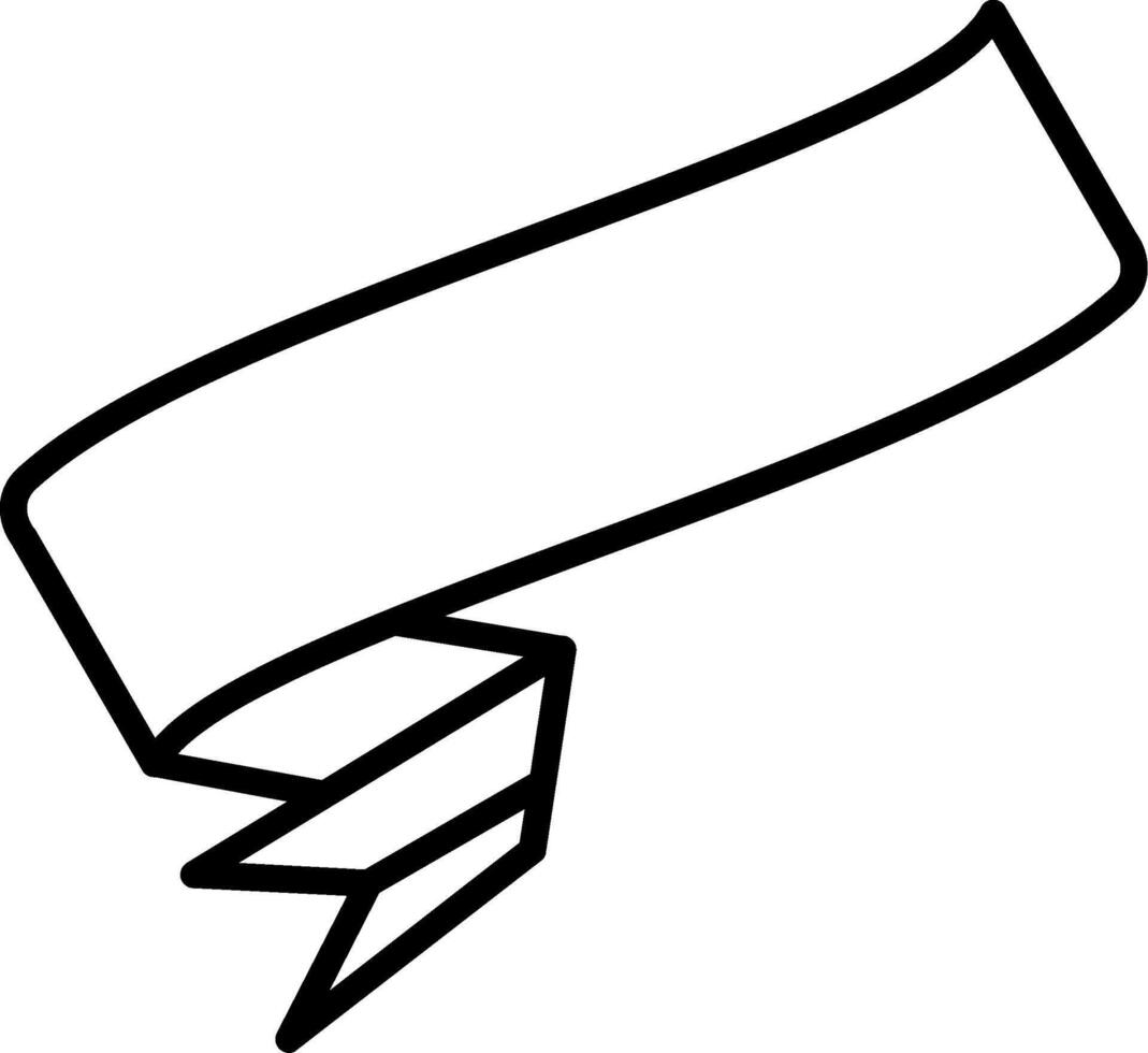 Folded Ribbon Line Icon vector