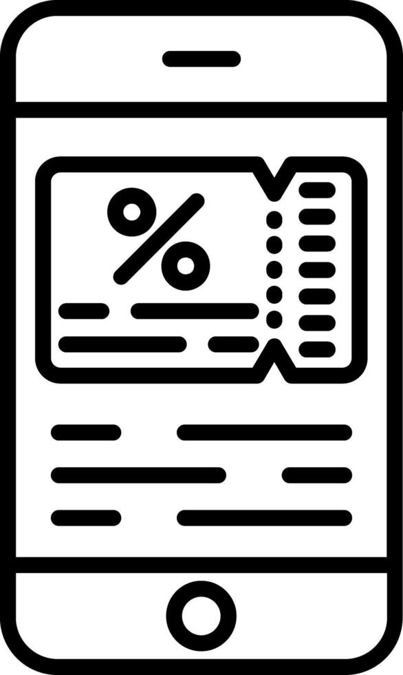 Discount Voucher Line Icon vector