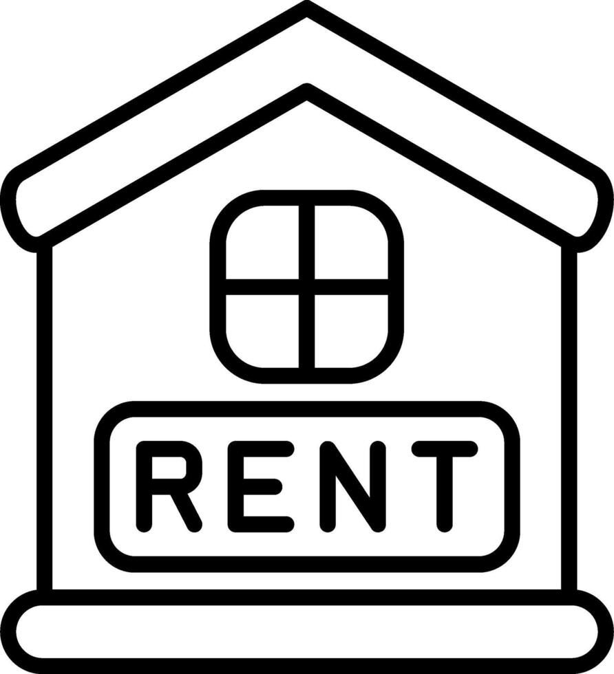 Rent Line Icon vector