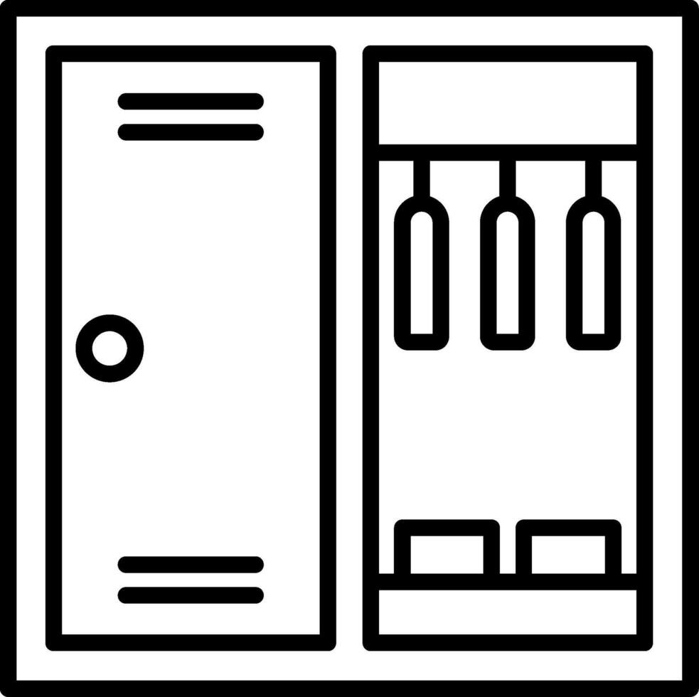 Wardrobe Line Icon vector