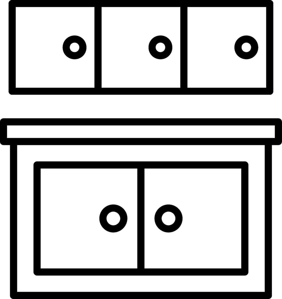 Cabinet Line Icon vector