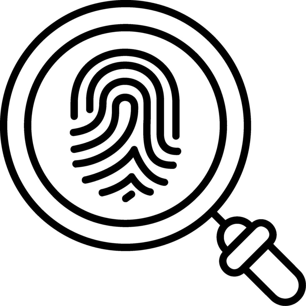 Fingerprint Scanning Line Icon vector