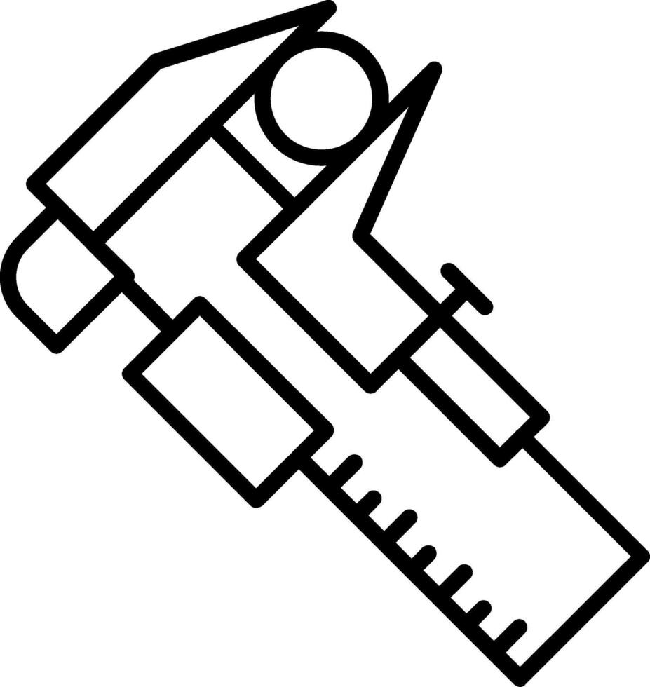 Caliper Line Icon vector