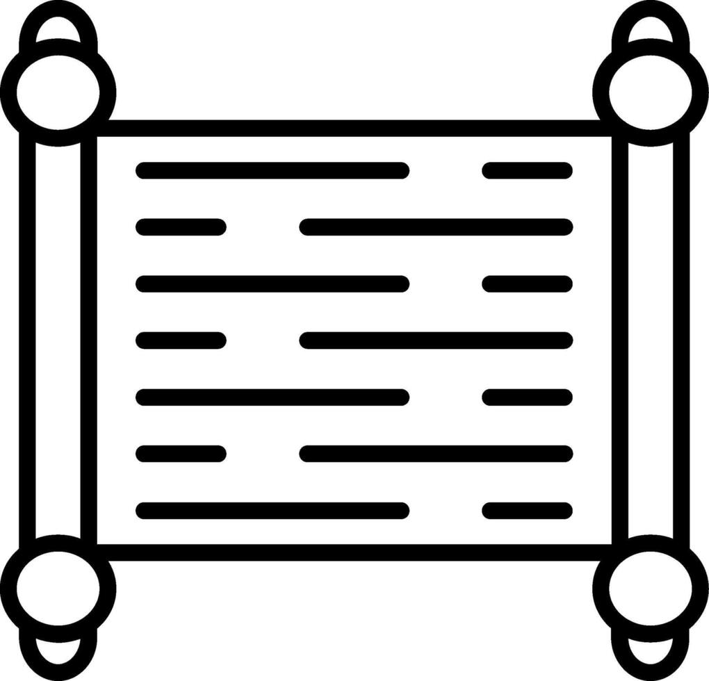 Paper Scroll Line Icon vector