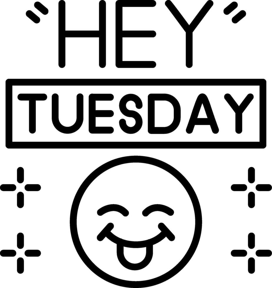Tuesday Line Icon vector