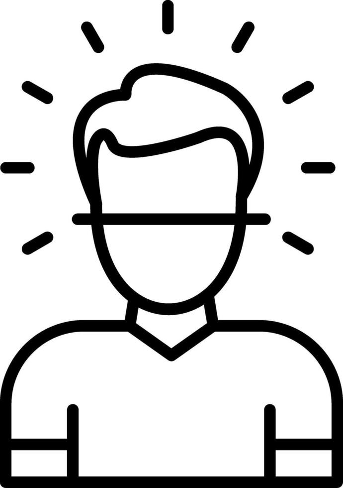 Face Id Line Icon vector