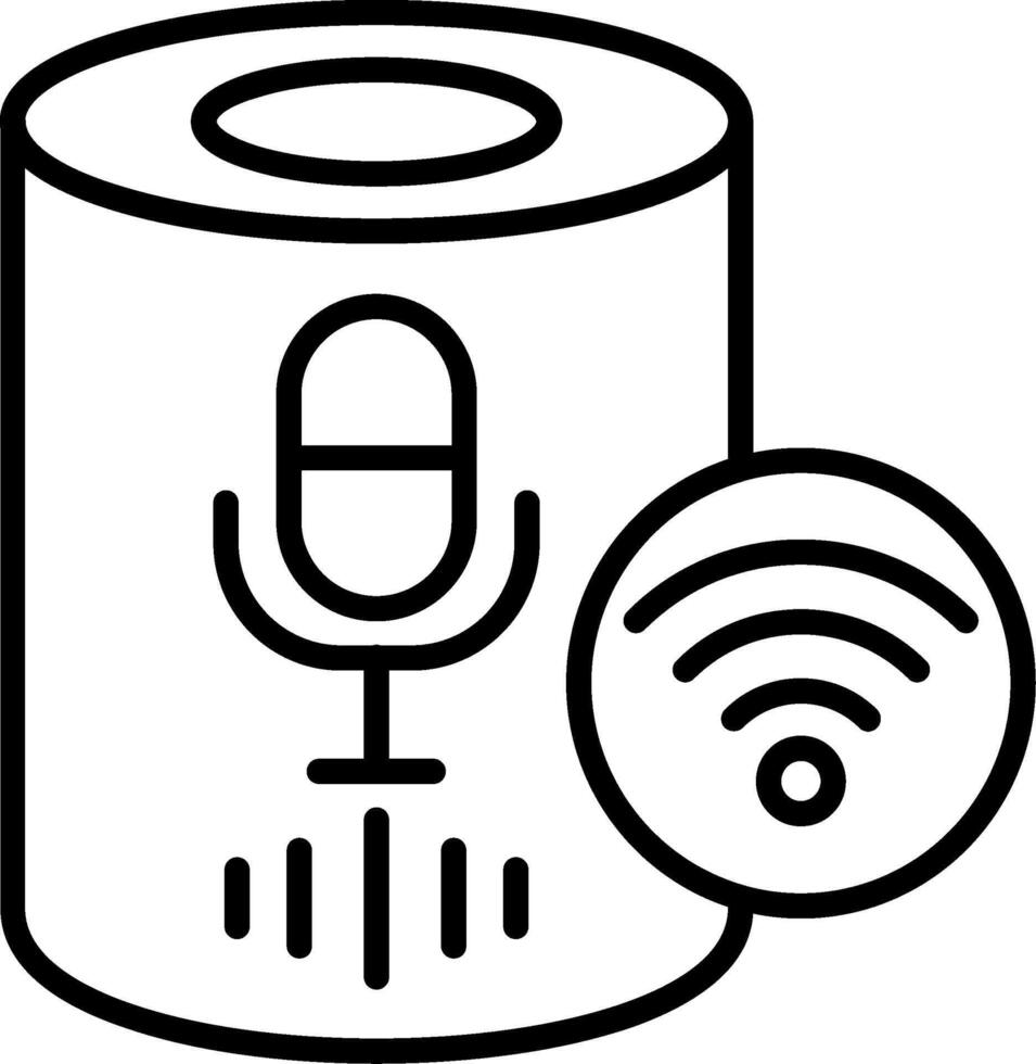 Voice Assistant Line Icon vector