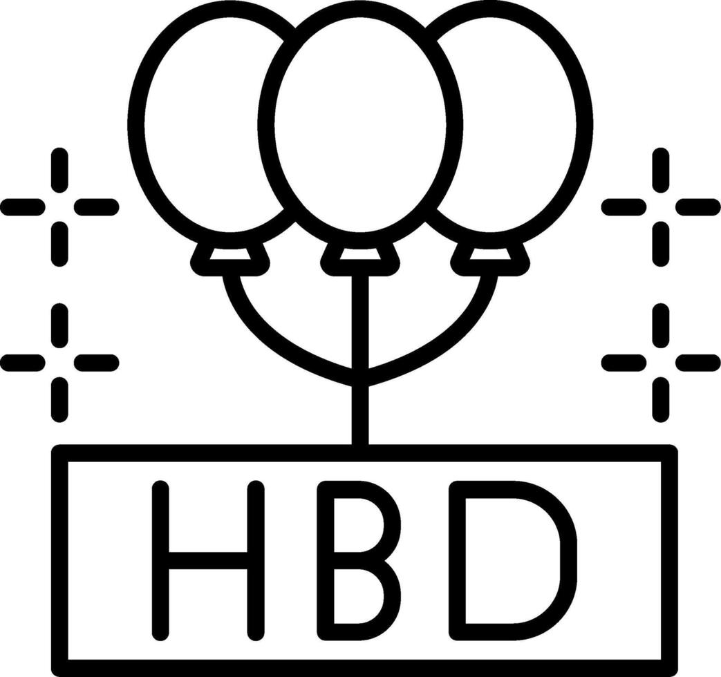 Happy Birthday Line Icon vector