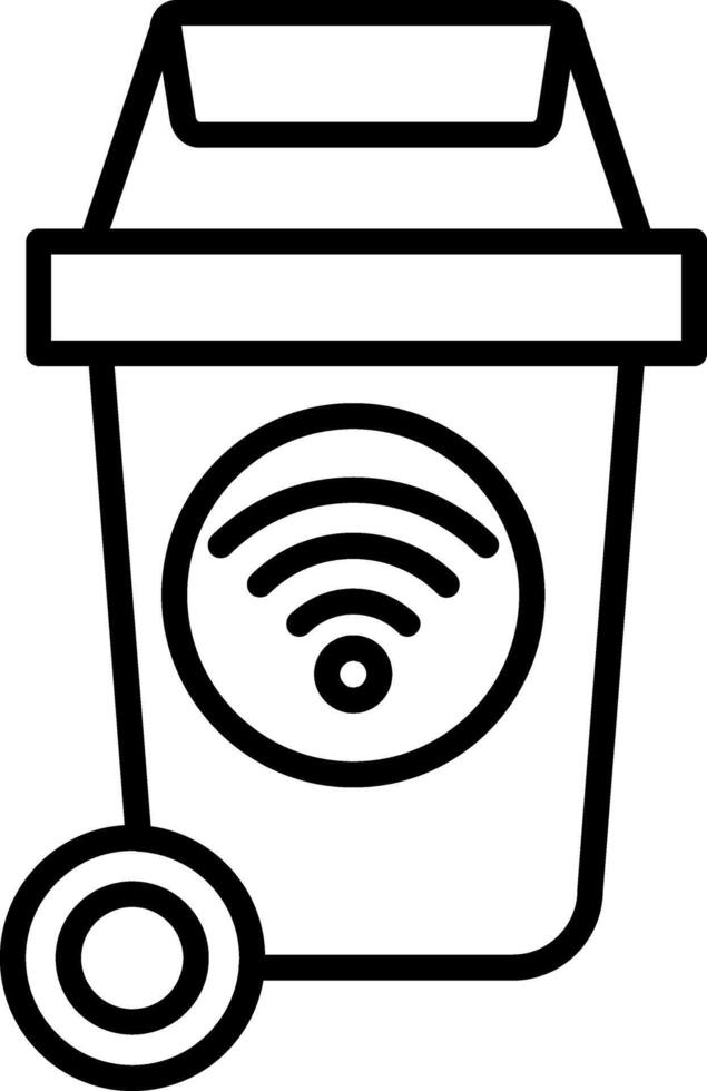 Smart Trash Line Icon vector