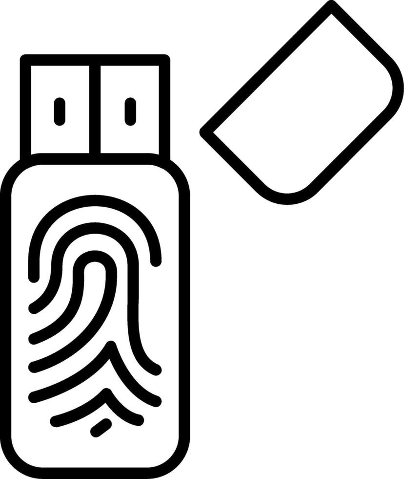 Usb Stick Line Icon vector