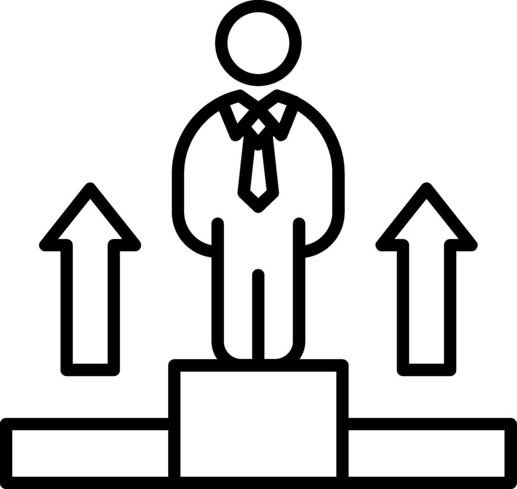 Career Success Line Icon vector