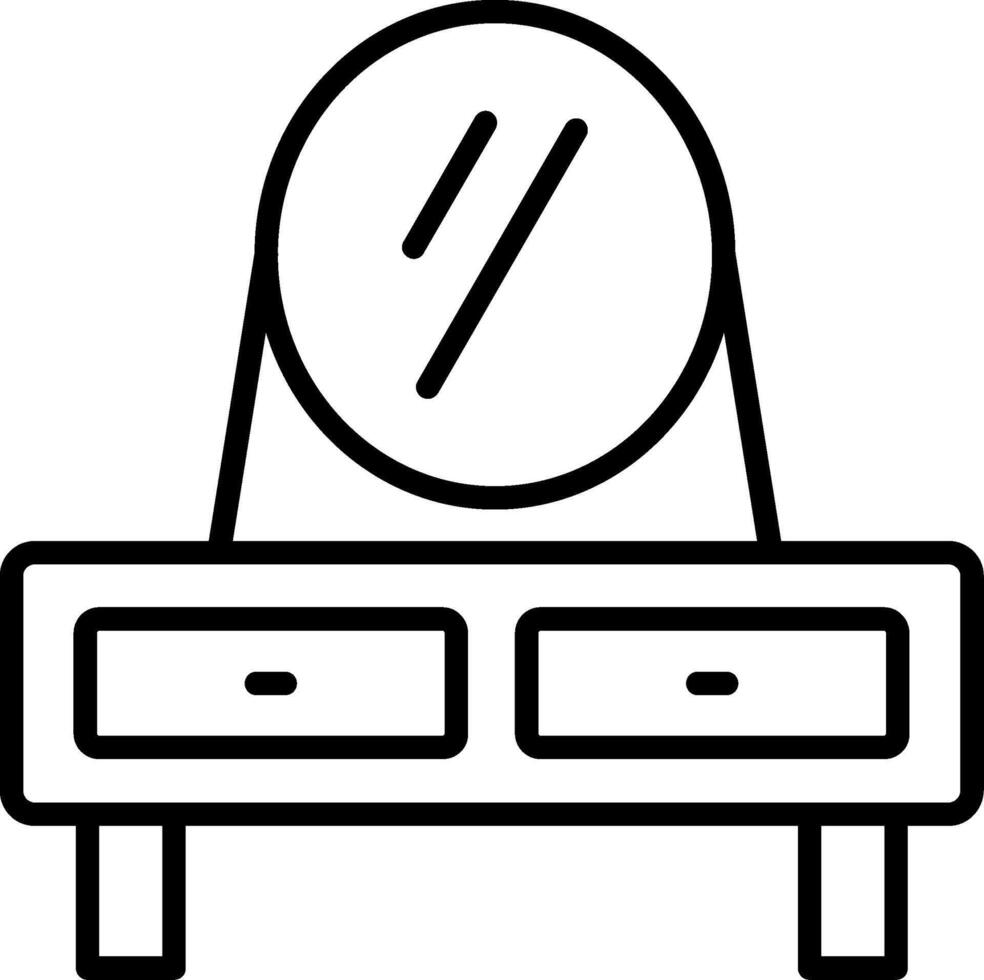Vanity Mirror Line Icon vector