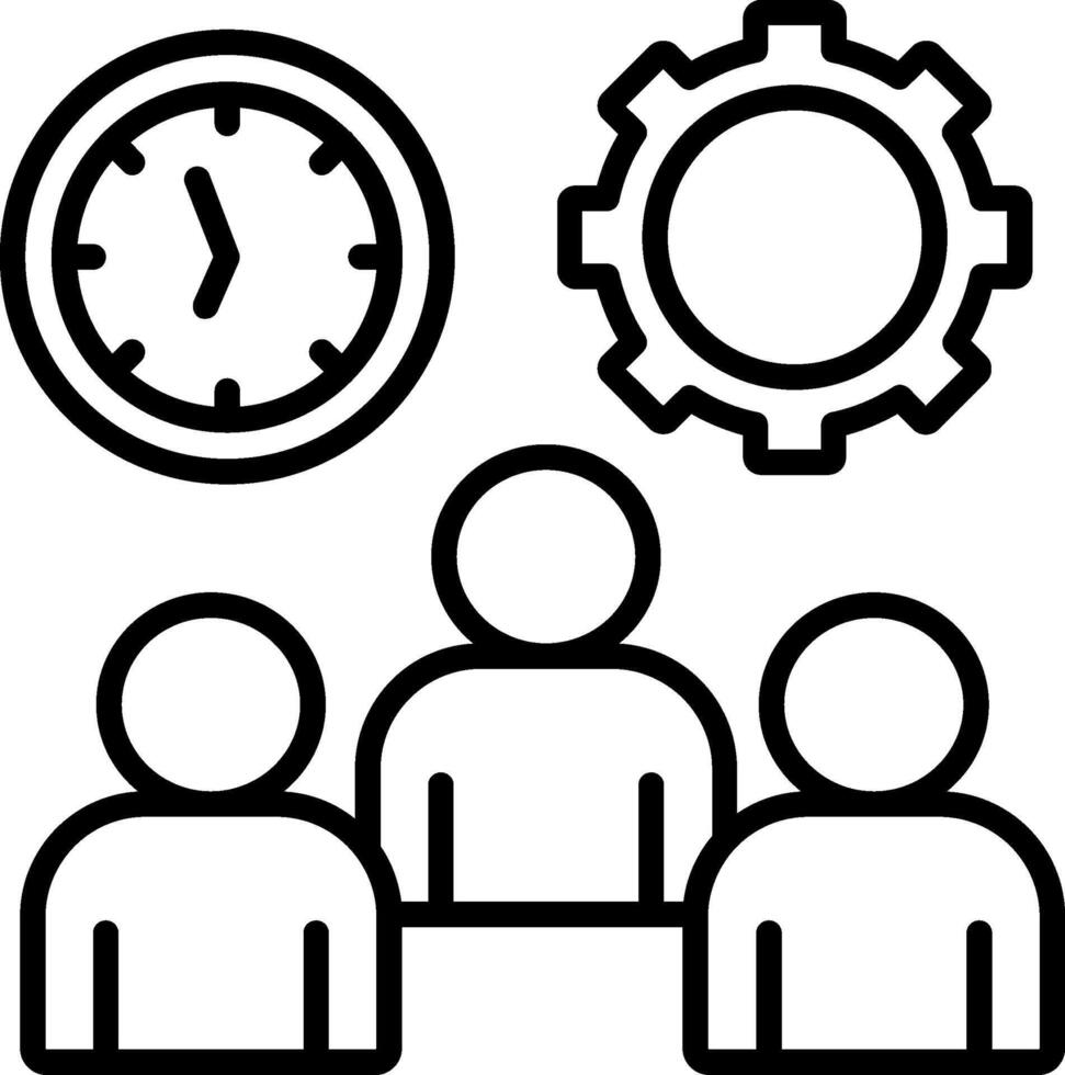 Work Time Line Icon vector