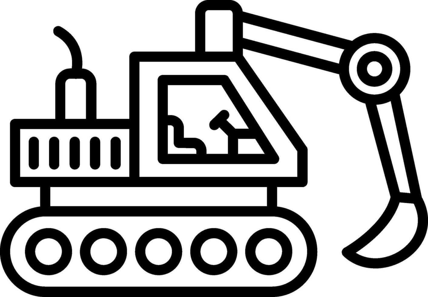 Bulldozer Line Icon vector