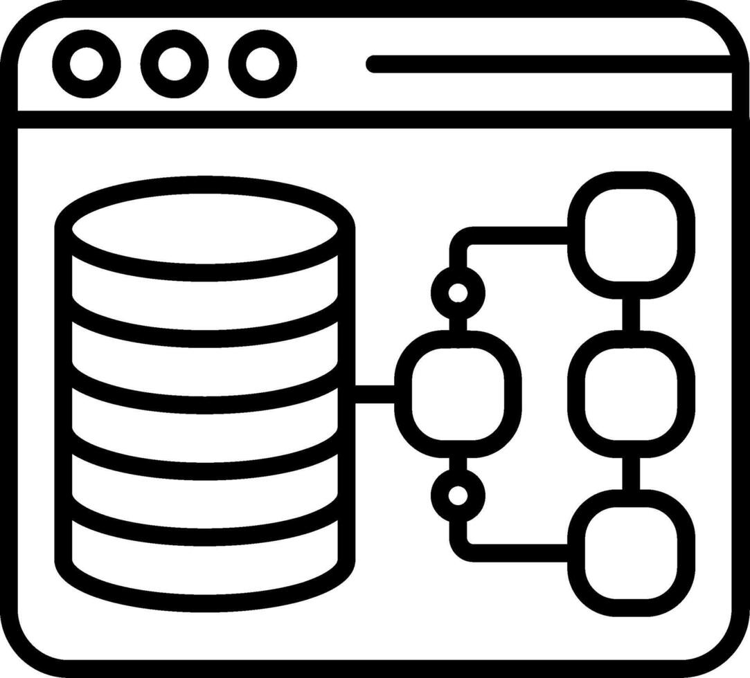Data Modeling Line Icon vector