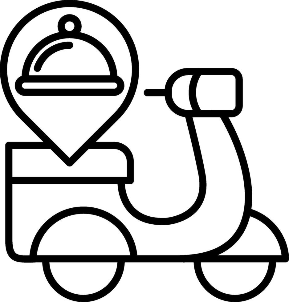 Delivery Bike Line Icon vector