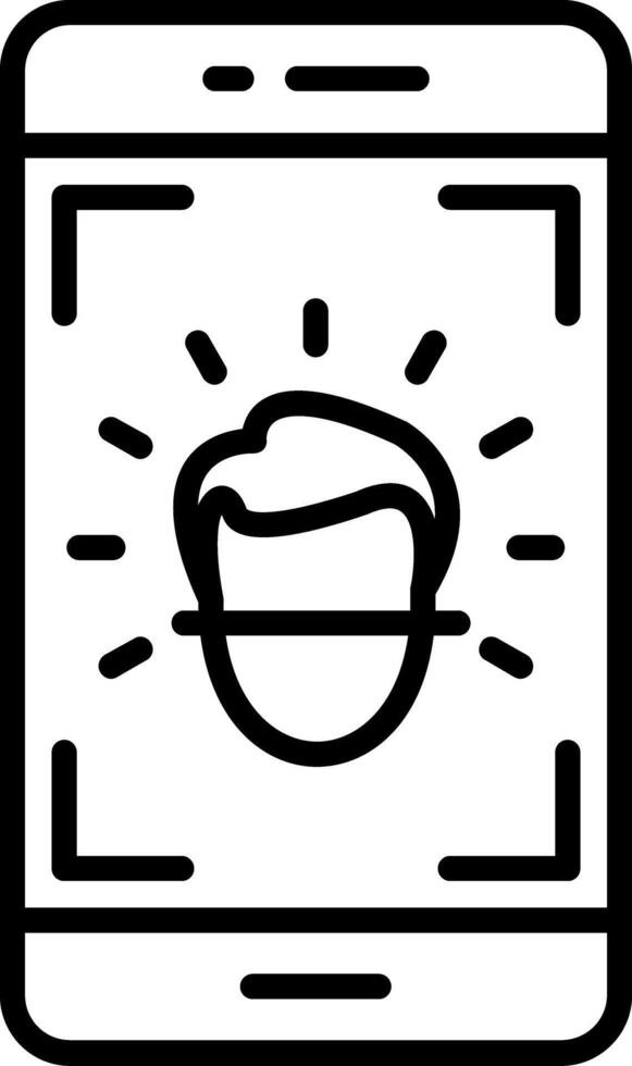 Face Id Line Icon vector