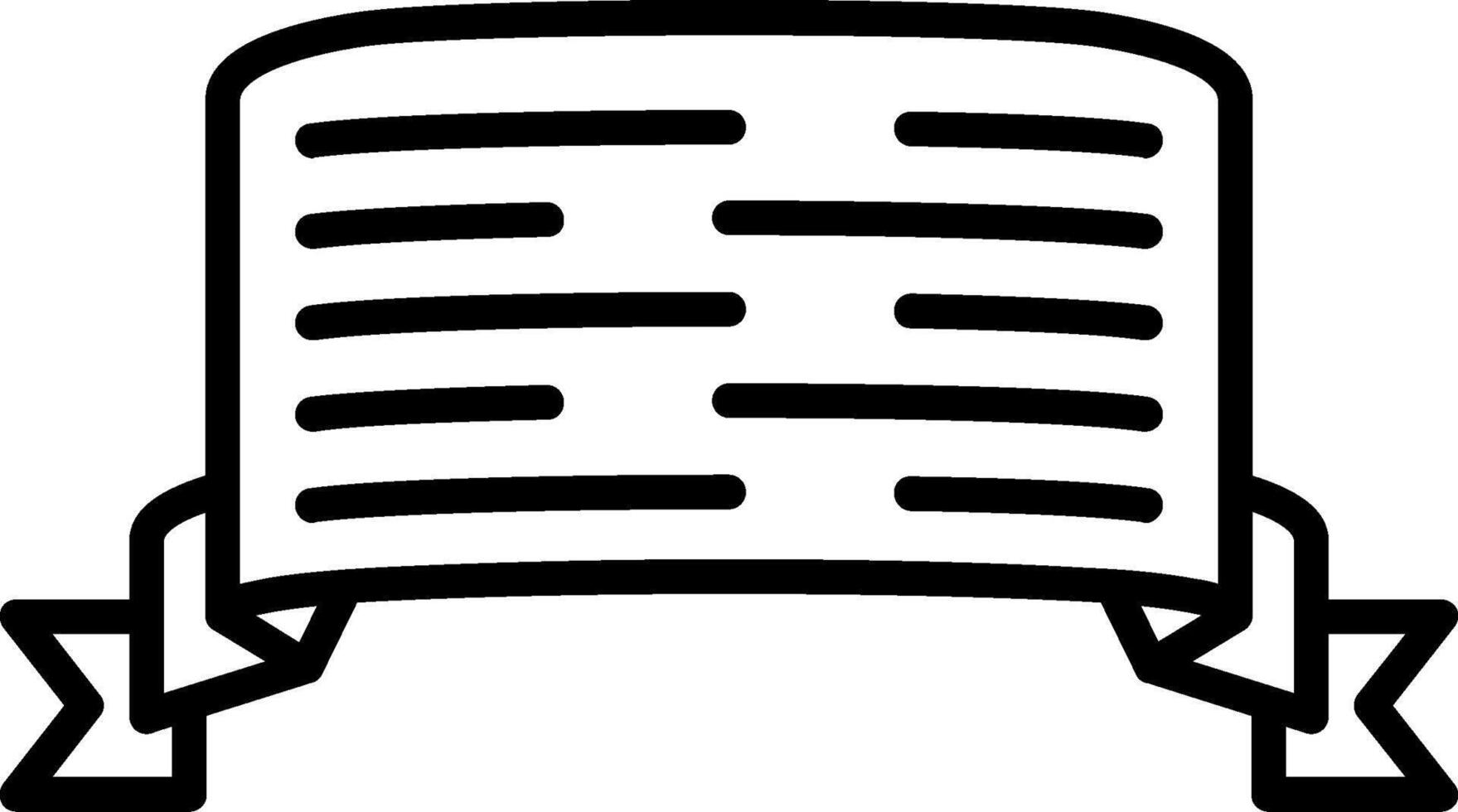 Ribbon Folds Line Icon vector