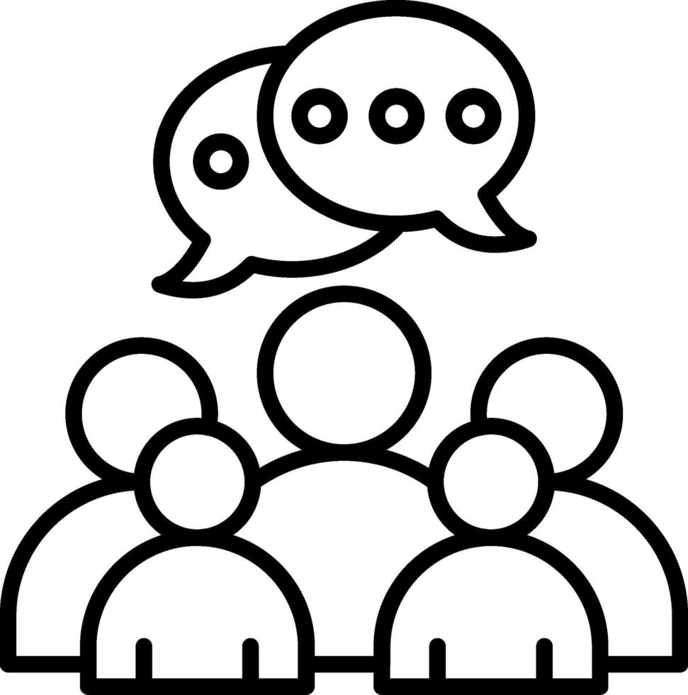 Team Work Line Icon vector