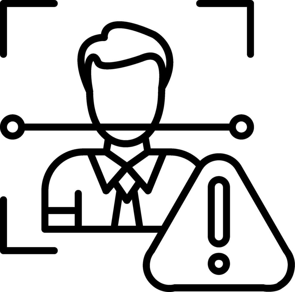 Face Scan Line Icon vector