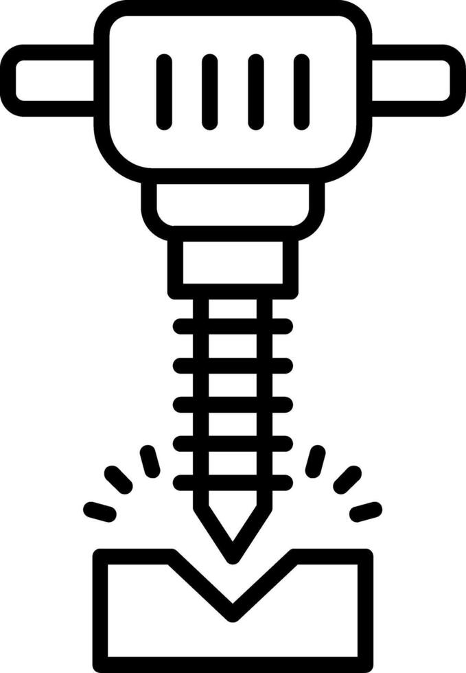 Jackhammer Line Icon vector