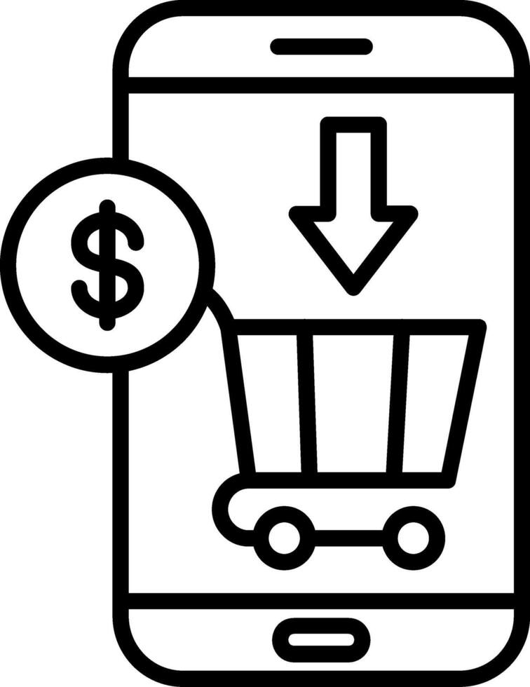 Shopping Online Line Icon vector