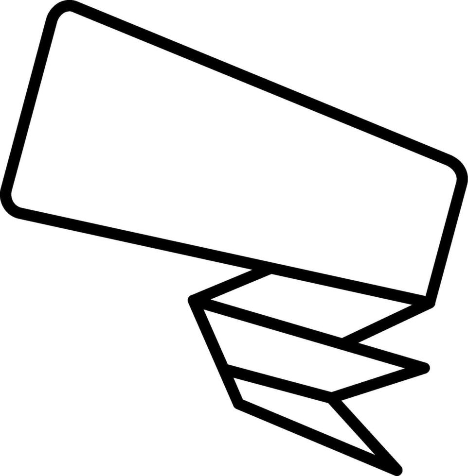 Folded Ribbon Line Icon vector