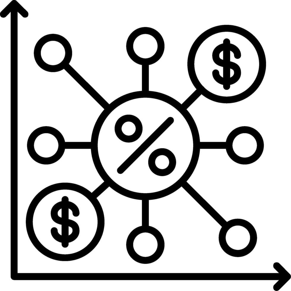 Compound Interest Line Icon vector