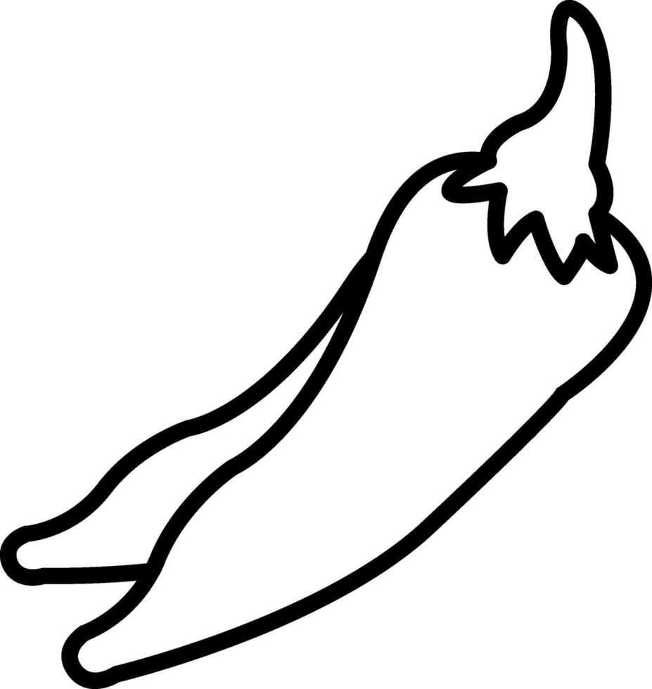 Green Chili Pepper Line Icon vector