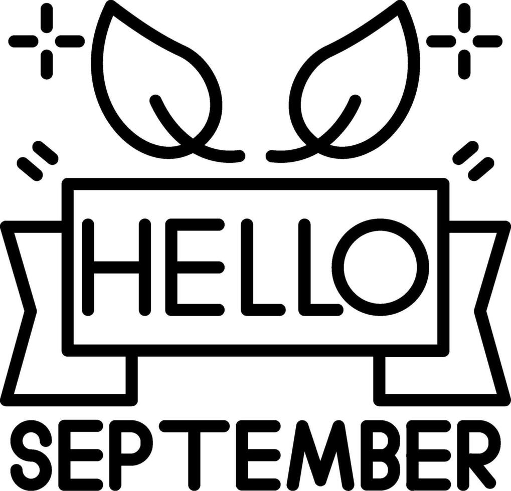 September Line Icon vector