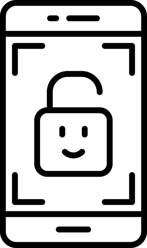 Face Id Line Icon vector