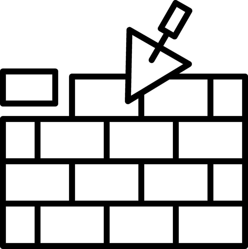 Brickwall Line Icon vector